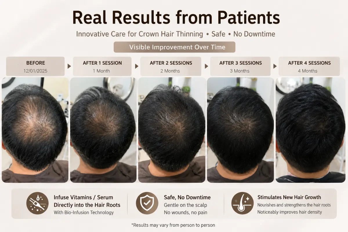 Crown Hair Thinning Before After
