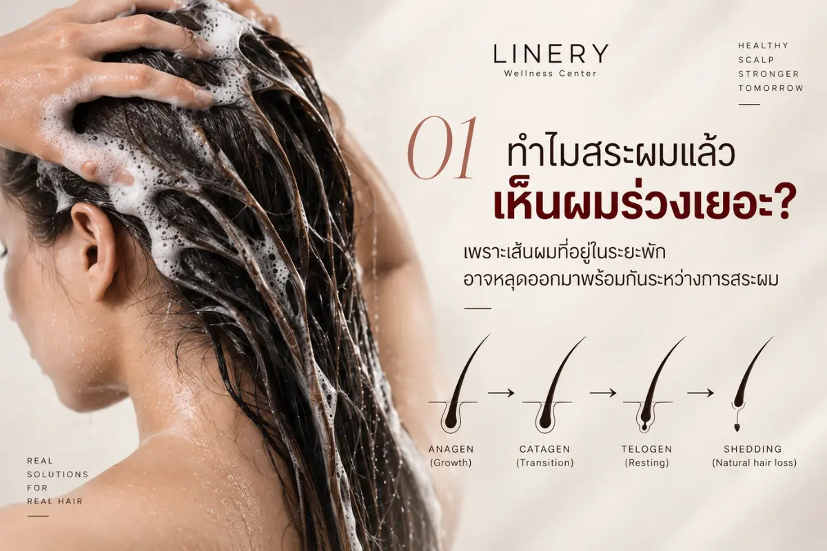 ทำไมสระผมแล้วเห็นผมร่วงเยอะ
